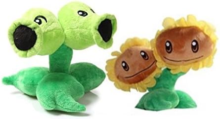 Plants Vs Zombies Series Plush Toy 2pcs Set - Twin Sunflower and Split Pea 15cm/6inch