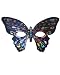 Rainbow Butterfly Masquerade Ball Half Mask in black shade