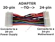 20 Pin Male to 24 Pin Female Power Supply to Motherboard Adapter Cable Converter