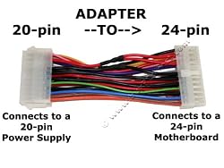 20 Pin Male to 24 Pin Female Power Supply to Motherboard Adapter Cable Converter
