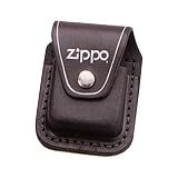 Black Zippo Logo Leather Belt Clip Pouch