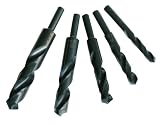 Chicago Latrobe 239 High-Speed Steel Reduced-Shank Drill Set with Metal Case, Black Oxide Coated, Round Shank, 118 Degree Conventional Point, 5-piece, 1/4" - 1/2" x 1/16"