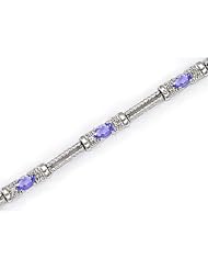 10kt Yellow Gold Oval Tanzanite and Diamond Bracelet