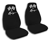 2 black racing car seat covers for a 2000 Honda Civic.