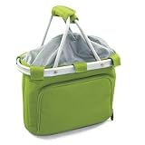  : Picnic Time Metro Uno Collapsible, Insulated Basket w/ Aluminum Frame & Service For 1 (Lime/Gray)