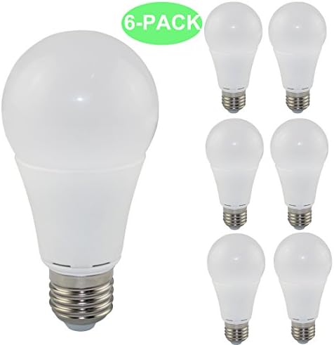 Gtlights 10 Watt A19 E26 LED light bulb 2700K,Equal to 75W Incandescent Lamp, 180Deg,Medium Base Edison Screw,Milky Cover,120VAC,1050LM Bulb Lighting Fixture Soft White, Non Dimmable, Pack of 6 Unit