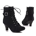 Damen Schuhe, STIEFELETTEN, SCHN�R ANKLE BOOTS, Q1165, Synthetik in hochwertiger Leder Optik