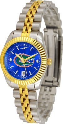 Sun Time Women's Florida Gators UF Ladies Watch with Metal band and 23kt gold-plated bezel