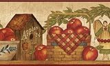 Burgundy Apple Season Wallpaper Border