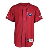 NHL Men's Washington Capitals Short Sleeve Button Front Replica Jersey (Pro Scarlet/Pro Navy, Medium)