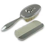 Teddy Design Silver Plated Brush and Comb Set