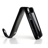 Black Prima iPhone Premium Leather Flip Style Case for 3G