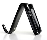 Black Prima iPhone Premium Leather Flip Style Case for 2G