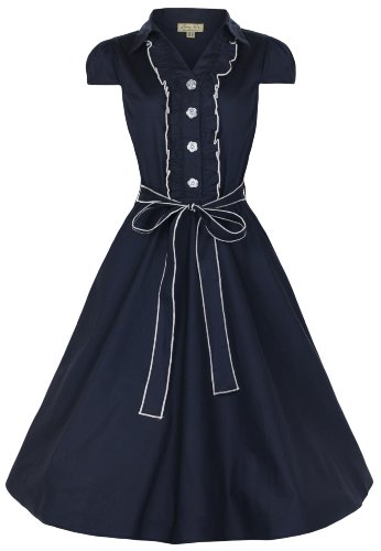 Lindy Bop Women's Norma 1940's WW2 Landgirl Pinup Tea Dress