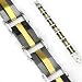 316L Stainless Steel IP Gold and Black Tri-Band Bracelet - Length 8.66" (220mm) - Width 15mm