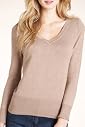 V-Neck Long Sleeve Plain Jumper [T38-5387-S]