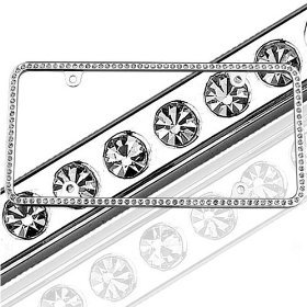 Swarovski 125 Iced Crystal On Chrome License Plate Frame