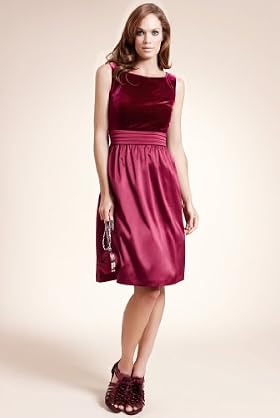 Autograph Pleated Velvet & Satin Prom Dress from Marks and Spencer