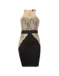 Thigh Length Lace Sleeveless Scoop Neck Polyester/Scuba/Knit  Dress