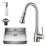 Vigo Industries VG15006 Farmhouse Faucet Dispenser Kitchen Sink, Steel