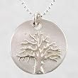 Round Tree of Life Pendant in Sterling Silver on 16" ball chain, #8882