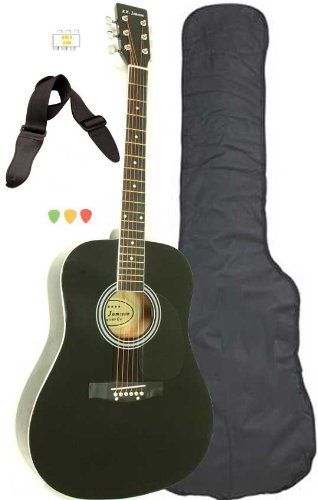 Black Acoustic Guitar Package Accessory Pack