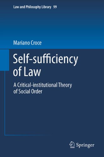 Self-sufficiency of Law: A Critical-institutional Theory of Social Order: 99 (Law and Philosophy Library)