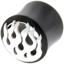 11/16 Organic Black Horn Flame Plug