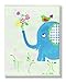 The Kids Room by Stupell Blue Elephant with Flowers Rectangle Wall Plaque