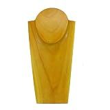 Natural Tone Solid Tropical Wood Necklace Jewelry Display With Neck Carved in Bali, 12