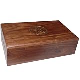 Bo�te � bijoux en bois - Pentagramme droit en laiton L: 20 cm, l: 13 cm