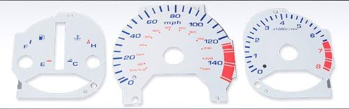 Fastwayracer RCF-180, Honda Accord 2.3l L4 4cyl F23 Automatic White and Blue Reverse Glow Gauge