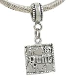 417j7lk0VJL. SL160  925 Silver Love to QUILT Quilting Bead DANGLE CHARM fits European Bracelet