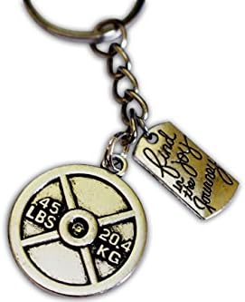 Weightlifting Plate and Find Joy in the Journey Keychain (45 lbs)