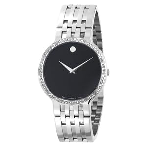 Movado Men's 606280 Esperanza Stainless Steel Bracelet Black Dial Watch