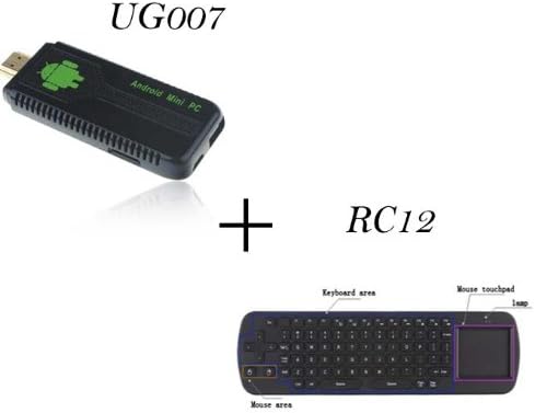 UG007 Mini PC Android 4.1 Jelly Bean TV Box Dual Core Cortex-A9 RK3066 1GB RAM 8G ROM + RC 12 Fly Mouse Air Mouse Keyboard (Black)
