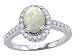 1.60 cts Genuine Opal and Diamond Ring - 14kt White or Yellow Gold