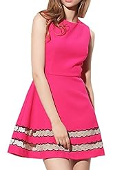 Ankle Length Sleeveless Polyester/Tulle Tiered Lace Vintage Bodycon Dress/Skater Dress/Jumpsuit/Tunic 