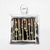 Sterling Silver & Gold Reversible Square Pendant, #9171