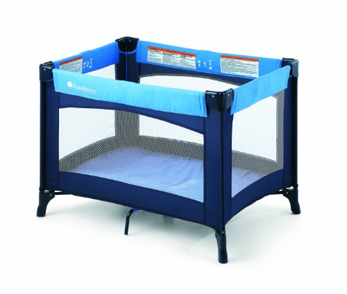 Buy Low Price Cozy Foundations Celebrity Portable Play Yard Crib, Blue 50-NM-N1