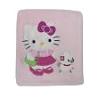 Bedtime Originals Hello Kitty and Puppy Fleece Blanket with Applique - Pink