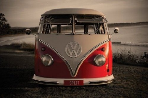 1art1 54246 Autos - Classic Camper, Split Screen Poster 91 x 61 cm