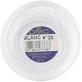 DMC 151 20-BLANC Cordonnet Cotton, White, 174-Yard, Size 20