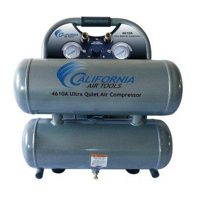 California Air Tools 4610A Ultra Quiet and Oil-Free 1.0 Hp 4.6-Gallon Aluminum Twin Tank Air Compressor