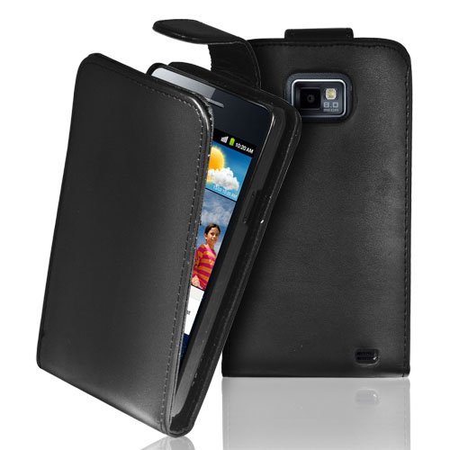 Promotion - SAMSUNG GALAXY S2 I9100 Housse Etui Cuir, Coque de fixation rabattable