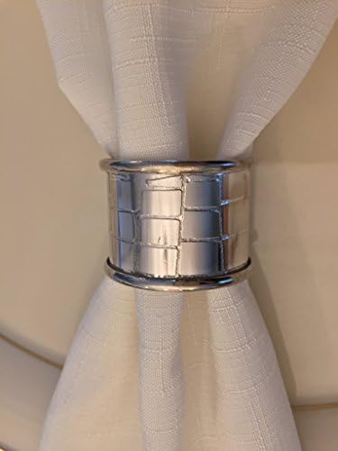 Dessau Home Elegant Silver Plated Napkin Rings in Black Velvet Box