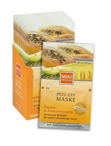 Merz 38102 Peel-Off Maske Ananas & Papaya, 15er Pack für 30 Anwendungen