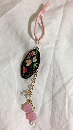 Handpainted dragonfly pink ornament