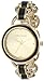 Anne Klein Women's AK/1246BKGB Black and Gold-Tone Black Enamel Open Link Bracelet Watch