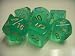 Chessex Dice: Polyhedral 7-Die Borealis Dice Set - LIGHT GREEN with/GOLD - NEW